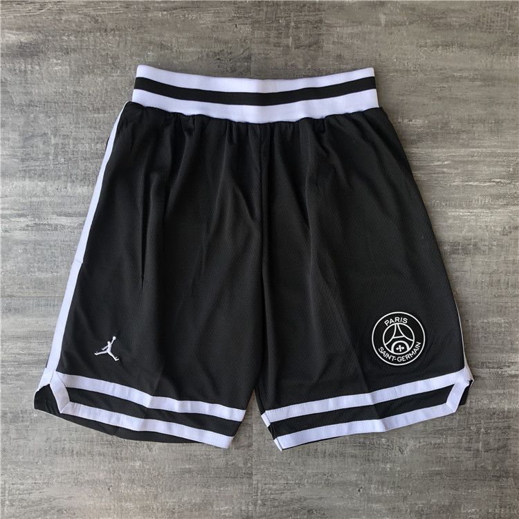 Cheap Men NBA Jordan Paris Saint Germain Black Shorts 0416